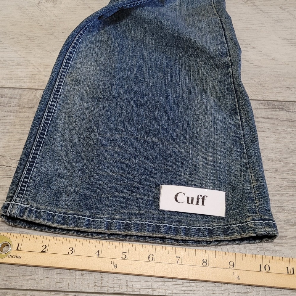 đź‘–NWT Seven 7 Jeans Women 28 Medium Wash Flare Faded Whiskering 31x35 Stretch - Picture 15 of 16